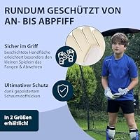 HUDORA Torwarthandschuhe - Gepolsterte Fußball Torwarthandschuhe für Kinder & Jugendliche in Größe S/M - Torwarthandschuhe mit Schaumstoffrücken - Fußballhandschuhe mit Klettverschluss – Ansicht 2