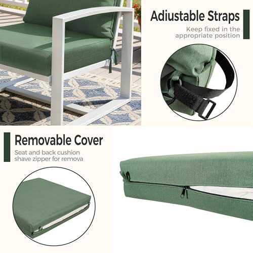 Image of Art Leon Waterproof Outdoor Seat Cushion 24 inchx 24 inch 30D High Density Foam Patio Chair Cushions with Non-Slip Backing Patio Cushions for Patio Furniture Porch Swing Garden Bench Camping Stadium Green