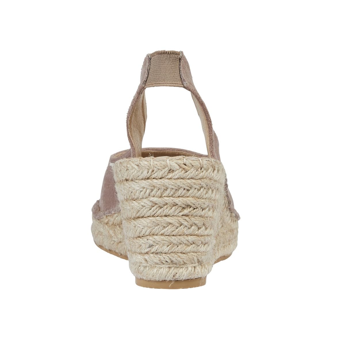Espadrillas da donna in finta pelle scamosciata, con zeppa elastica, con cinturino sul retro, in iuta