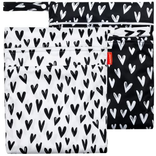 HOMYBABY® Bolsa Impermeable de Tela [2pcs] - Organizador de pañales o Ropa guardería y Colegio - Neceser Viaje, Playa, Piscina, Deporte - Bolsa pañales de Tela para Bebe - Bolsa merienda