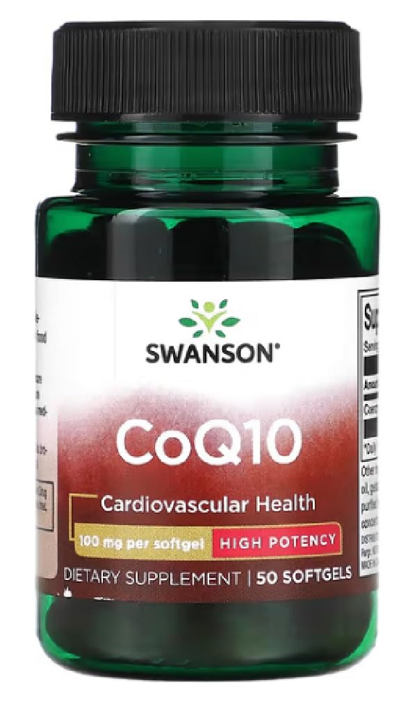 Swanson - CoQ10 - Coenzym Q10 | Soutien énergétique et cardiaque avec antioxydants - 100 mg, 50 capsules