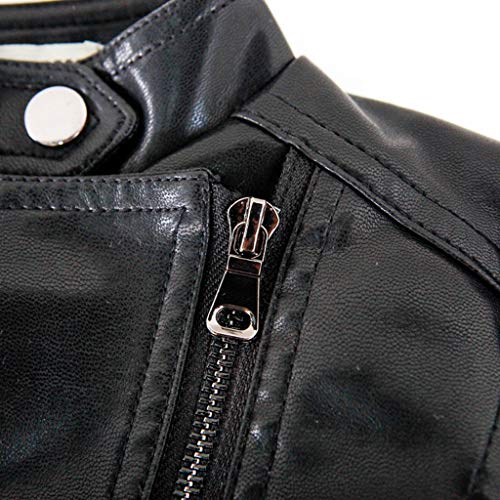 Little Girl Biker Leather Jackets Kids Boy Spring PU Faux Leather Lapel Jacket O𝐛lique Zipper Outerwear Coat4