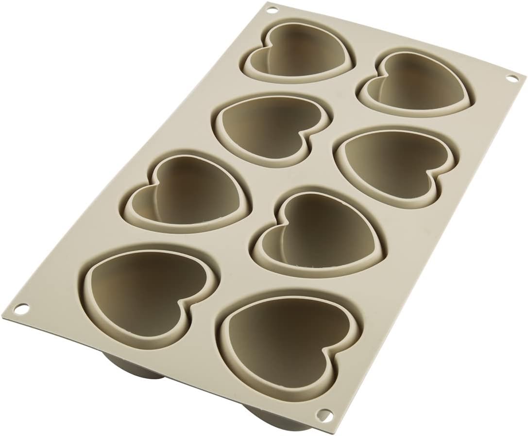26.186.13.0065 Cuoricini (Little Hearts) Silicone Mold Flexible Tray with 3D Technology,Grey, 39 mm