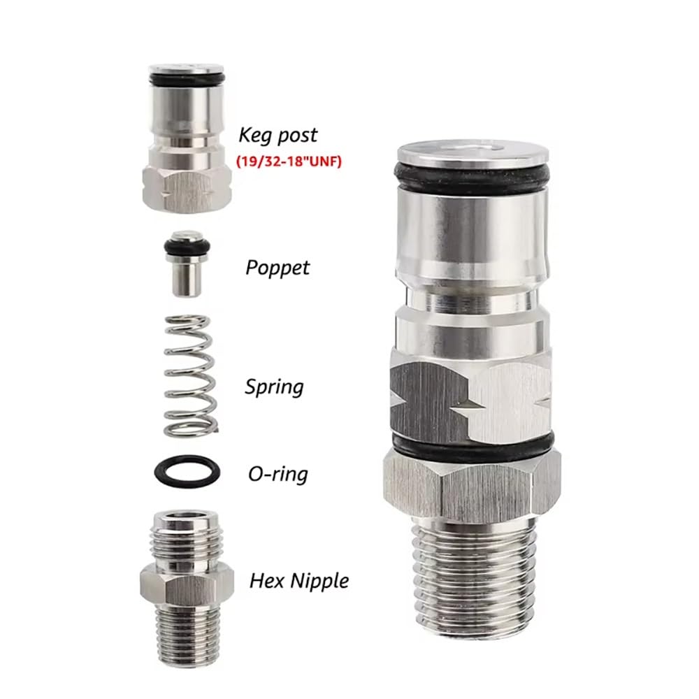 19/32'' Ball Lock Post Adapter – Edelstahl-/Flüssigkeitsfass-Anschluss for Heimbrauen(Liquid ball lock)