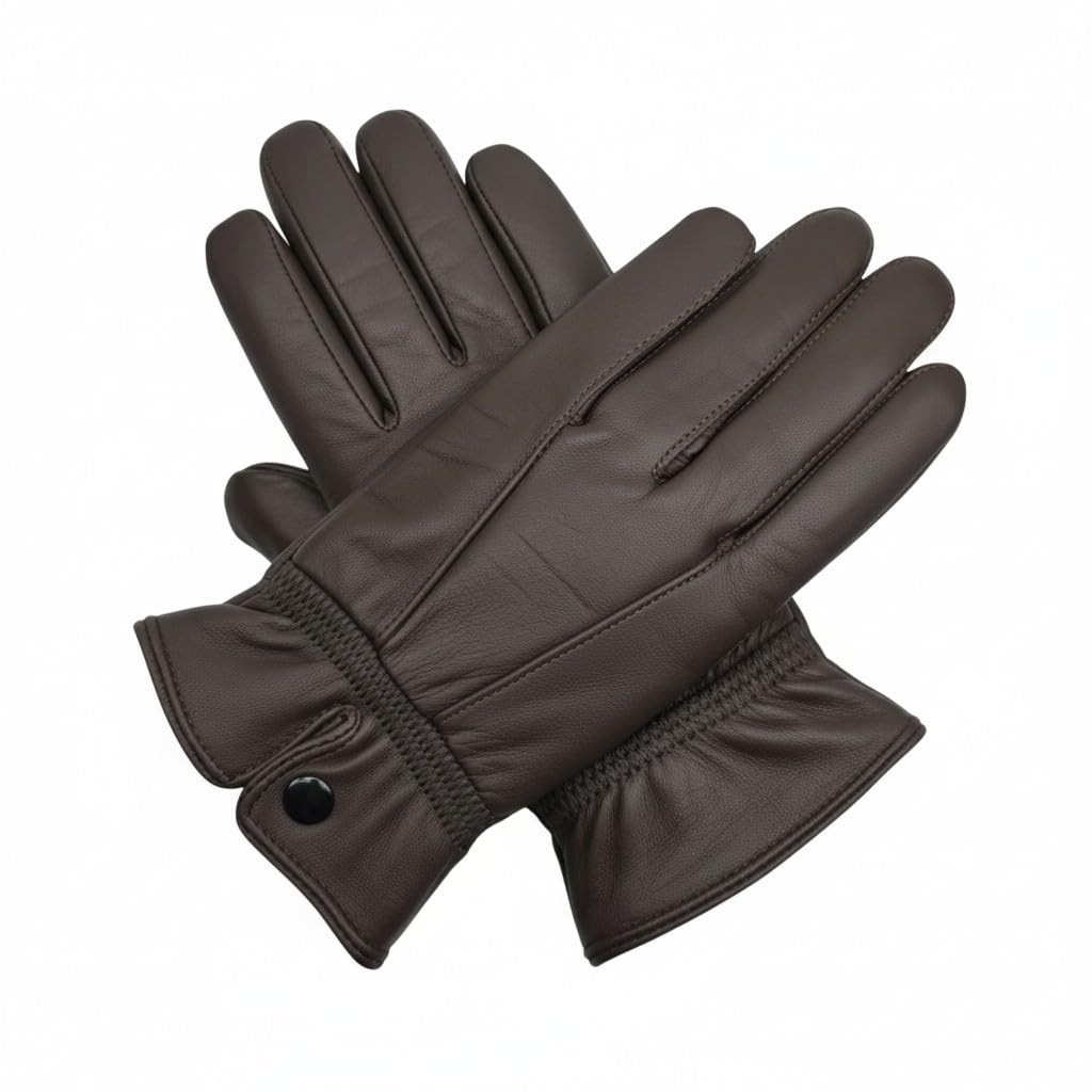 The Leather Emporium Women's Dark Brown Soft Leather Gloves Lined (Small, )