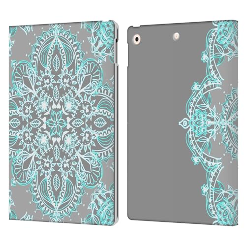 Étui portefeuille iPad 10.2 Micklyn Le Feuvre cuir turquoise chic