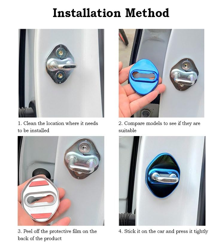 4 Stuks Beschermkappen Autodeursloten Voor Suzuki Vitara 2015-2020, Deurslot Cover Roestvrijstalen Autodeur Slot Cover Beschermer Decoratie Accessoires,Black