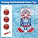 Pool Basketball Hoop Floating Toys: Stable on Water & Easy Set Up - Floating Basketball Hoop Includes 3 Balls and Pump, Toy Games Fits Family Party Backyard Kids Adults Ages 3-12