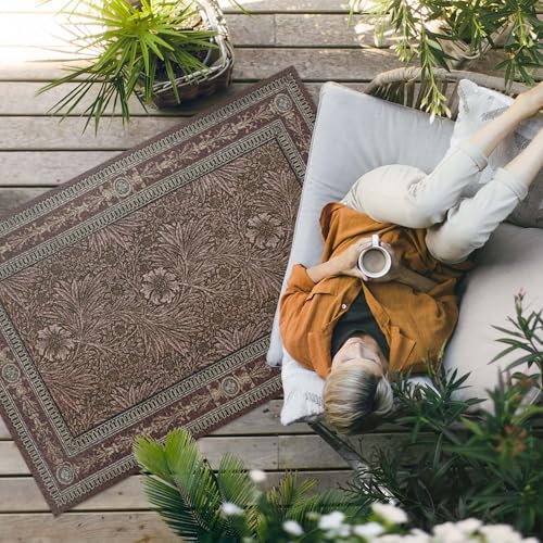Tapis d'extérieur rectangle PVC balcon terrasse jardin imperméable 80x120 - 3