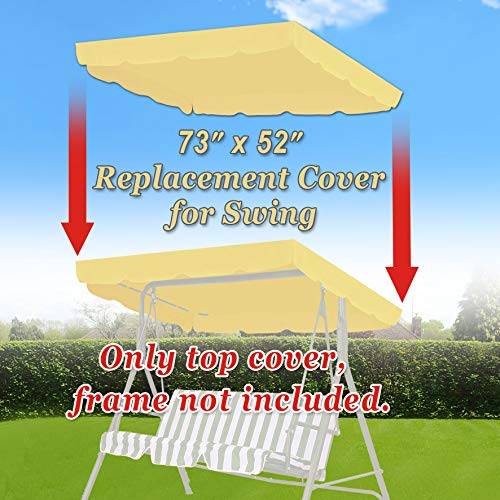 Strong Camel New Patio Outdoor Swing Canopy Replacement Porch Top Cover For Seat Furniture (73"X52, Beige) #TOP1