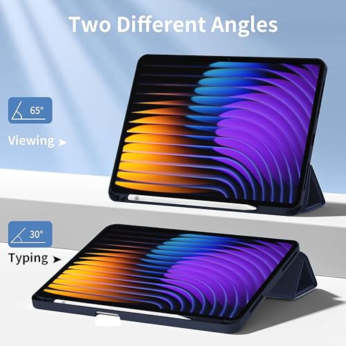 Image of TGK Trifold Cover for Xiaomi Mi Pad 7 11.2 inch Case /Pad 7 Pro with Pencil Holder (Blue)