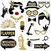 Amosfun - Kit di Accessori per Photo Booth Anni '20, con bastoni di bambù, per Compleanno, Matrimonio, Fai da Te, Accessori per Feste, Decorazione, Posa del Segno, 20 Pezzi