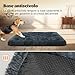 MDDK DY Hundebett, katzenbett, klein Hundekissen Waschbare, Flauschige Hundematte, Langer Plüsch, weiche Polsterung, multifunktional Hundekistenmatratze, Dunkelgrau,50x40x5cm
