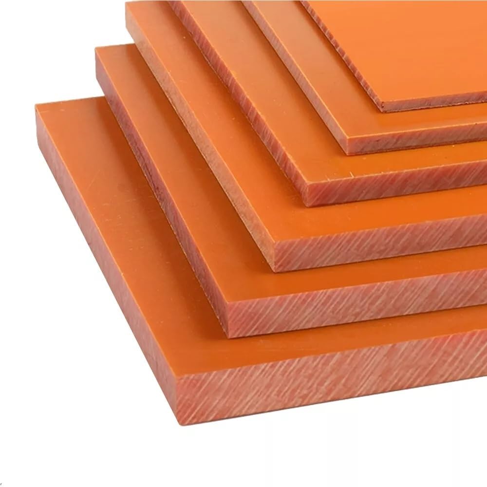 Orange Red PFCC Electric Cloth Pattern Board, Thickness 1mm-20mm Industrial Phenolic Sheet 1pc(200x200x3mm)