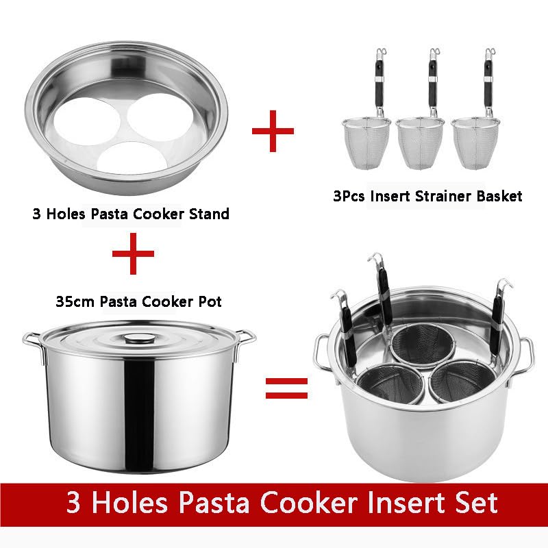 SAeWare Olla de pasta de acero inoxidable con colador rt – olla versátil para el hogar y el restaurante – ideal para hervir pasta, veterinarios, sopas y cocinar al vapor – no se oxida, fácil de