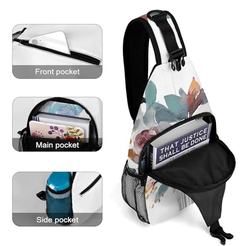 Bolso tipo bandolera floral para senderismo 38x20 cm miniatura 4