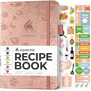 Clever Fox Recipe Book - Make Your Own Family Cookbook & Blank Recipe Notebook Organizer, Empty Cooking Journal to Write in Recipes, A5 Hardcover, Stores 60 Recipes - Orange