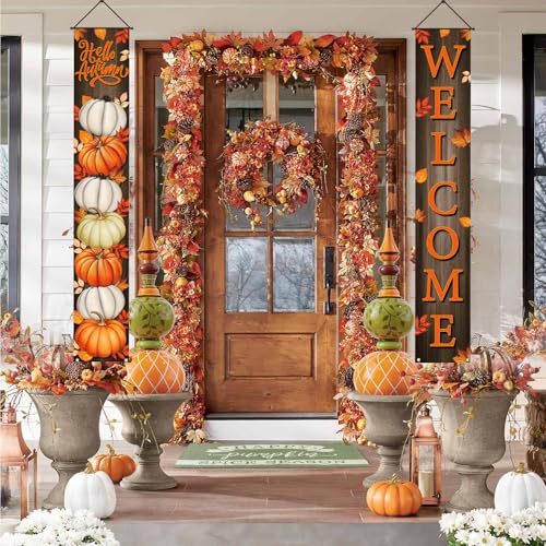 Fall Decorative Pumpkin Porch Banners