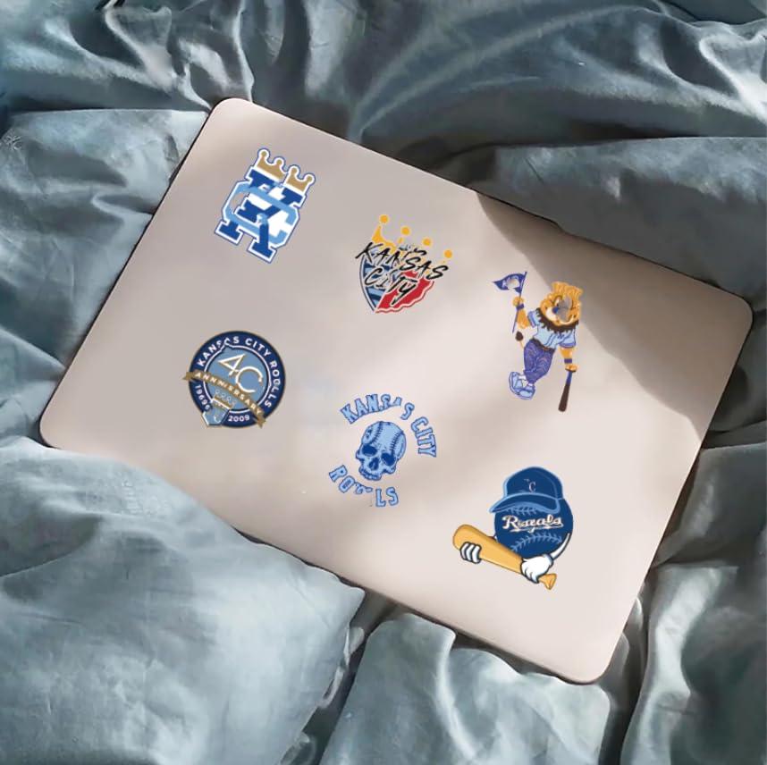 Image of 50 PCS Kansas City American Royals Stickers Pack Baseball Stickers for Water Bottle, Laptop, Bicycle, Computer, Motorcycle, Travel Case, Car Decal Decoration Sticker