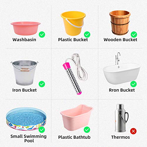GESAIL Quick Heating UL Listed Portable Bath Immersion Bucket Water Heater with Stainless Steel Cover to Heat 5 Gallons Water in Minutes for Pool, Bucket, Portable Bathtub, Basin, Winter Washing