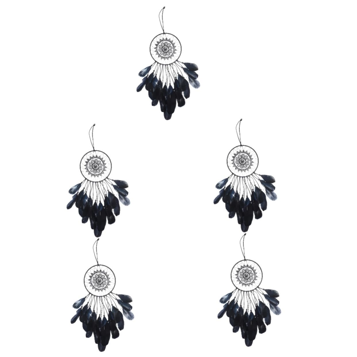 MAGICLULU 5piezas Atrapasueños De Negras Colgante Decorativo De Pared Adorno Artesanal para Hogar y Jardín Decoración De Estilo Bohemio para Habitaciones y Eventos