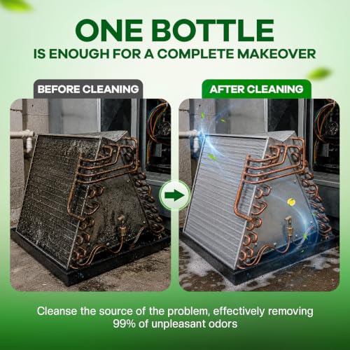 Image of BERlOVE Foaming AC Coil Cleaner: Long - Lasting Foam, Quick Dust Removal, Ideal for Dust & Grease Removal on Evaporator Coils & Condensers, Suited for HVAC Technicians & DIY Use 19oz