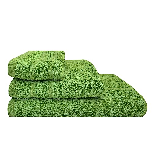 Acomoda Textil Juego 3 Toallas De Baño 100 Algodón. Pack 3 Toalla Rizo Con Cenefa 450 Gr M2, Toallas De Ducha, Lavado Y Bidet Suave Y Absorbente Pasa Aseo Y Gimnasio. Verde Acomoda Textil Juego 3 Toallas De Baño 100 Algodón. Pack 3 Toalla Rizo Con Cenefa 450 Gr M2, Toallas De Ducha, Lavado Y Bidet Suave Y Absorbente Pasa Aseo Y Gimnasio. Verde