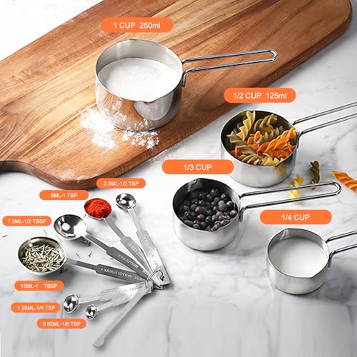 Image of 7-Speed Electric Hand Mixer,5 Large Mixing Bowls Set,Handheld Mixers with Whisks Beater,Stainless Steel Metal Nesting Bowl Measuring Cups Spoons Kitchen Cake Blender for Prep Baking Supplies