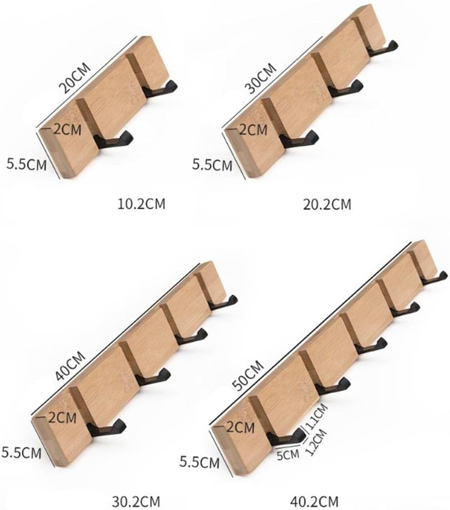 Enakshi® 3xFoldable Wall Mounted Wooden Hook Robe Clothing Towel Hanger Nature 5 Hooks|Home & Garden | Furniture | Bookcases