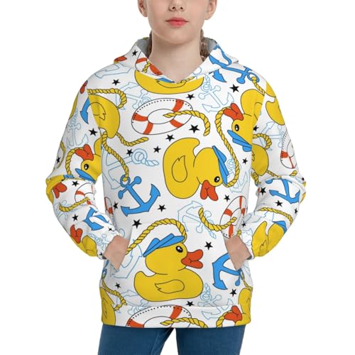 Ducks and Anchors Kid Hoodies Boys Sweatshirts Girls Pullover with Pocket
