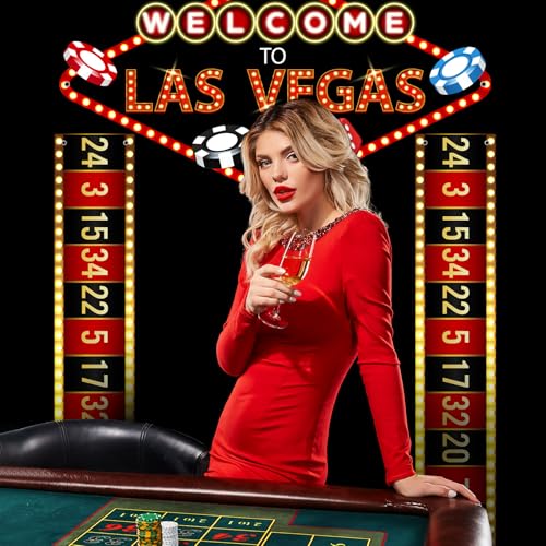 Image of Peryiter 3 Pcs Casino Night Porch Sign Banner Casino Theme Party Decorations Las Vegas Hanging Banner Welcome Porch Sign for Red Carpet Las Vegas Movie Night Game Dice Birthday Supplies Backdrop