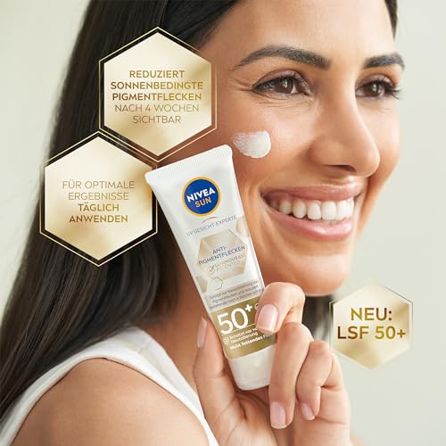 NIVEA SUN UV Gesicht Experte Anti-Pigmentflecken Sonnenschutz LSF 50+, nicht fettendes Sonnencreme Fluid mit patentiertem Thiamidol, Gesichtspflege mit Hyaluron und Vitamin E (40 ml) – Bild 4