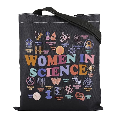 ENSIANTH Sacola Women in Science – Presente Feminismo, Presente Educacional STEM, Bolsa de Compras Feminina Cientista, Bolsa Science B, 14.9 x 13.7 x 10.6 inches