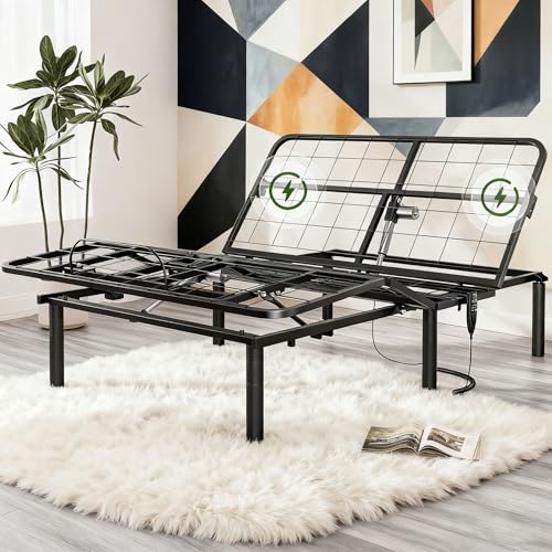 Marsail NS3 Twin XL Adjustable Bed Base - Smart Dual Motor Bed Frame with Wired Remote, 3-Min...