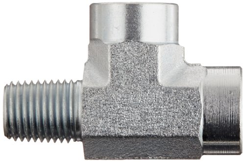 Eaton Aeroquip 2092-4-4S Steel Pipe Fitting, Run Tee, 1/4" NPT Male x NPT Female x NPT Female - Thumbnail 2