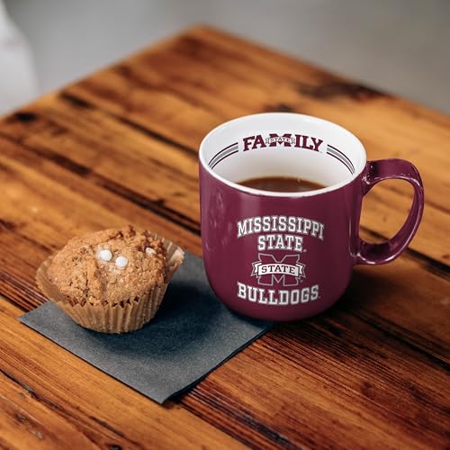 Image of Logo Brands NCAA Mississippi State Bulldogs 15oz Stripe Mug - Team Logo, Inside Print, Standard Handle, Microwave & Dishwasher Safe