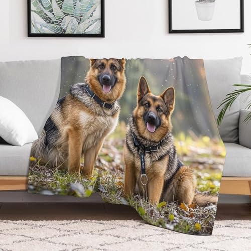 Couverture en flanelle super douce cadeau berger allemand