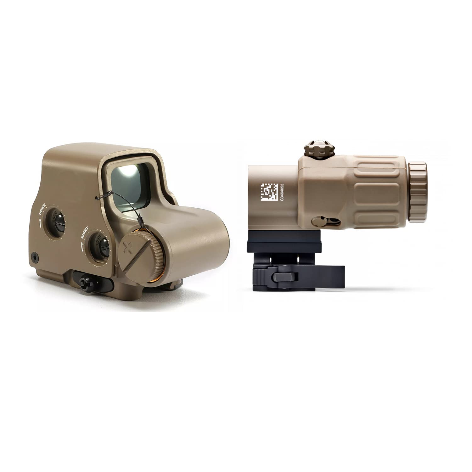 558 Red Green Dot Holographic Sight Reflex Scope with 3X Magnifier Quick Release Mount Combo