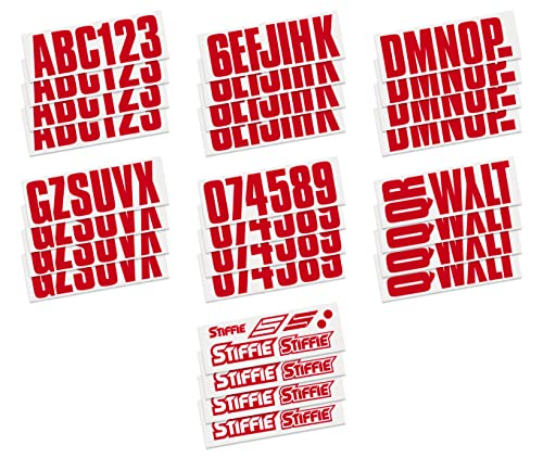 Image of STIFFIE Uniline Red 3 inch Boat & PWC Registration Decals • Numbers Letters Stickers