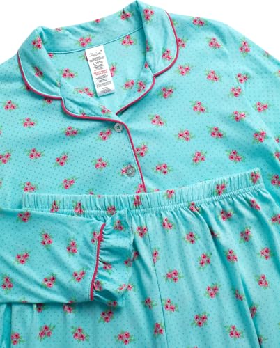 Rene Rofe Girls' Pajama Set - 2 Piece Long Slevee Button Down Pajama Shirt and Pants Set - Cozy Printed Matching Pajamas 4-123