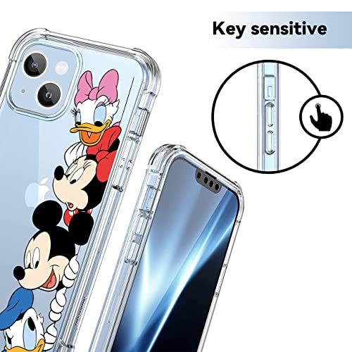 Oqplog Minie Mikey Tpu Case For Iphone 13 Cartoon Clear Cute Girly Character Fun Cases For Girls Kids Boys Women Teens,Kawaii Soft Shell Unique Cool Funny Trendy Cover For Iphone 13 6.1 Inches #TOP3