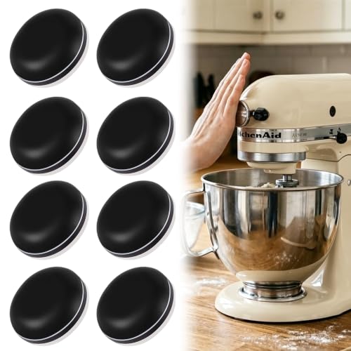 Image of 8PCS Appliance Sliders for Kitchen Black,Self-Adhesive Small Kitchen Appliance Slider Hacks Easy to MovIing & Space Saving Must Have Gadgets Mixer Accessories for countertop