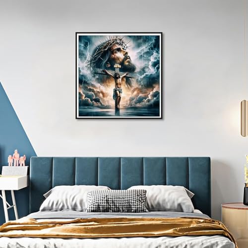 Image of ARPADAMO Diamond Art Kits for Adults,5D Jesus Diamond Painting DIY Religion Diamond Art Diamond Painting Kits for Adult,Round Full Drill Diamonds, Diamond Art Kits for Home Decor-12x12inch
