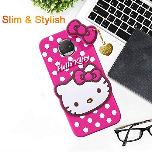 Image of Unirock Hello Kitty Back Case Cover for Asus Zenfone Max Pro M1| 3D Cute Hello Kitty Case |Soft Silicone Rubber Back Cover with Pendant Kitty Cover for Asus Zenfone Max Pro M1 (Pink)