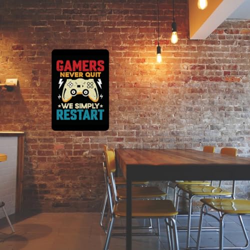 Image of Zesta Bathroom Decor Items Washroom Decor Tin Sign | Aesthetic Posters Wall Poster for Bedroom | Magnetic Cafe Decoration Items /Restaurant Decorations Items | Quirky Home Decor Bar Accent (Gamer(3))