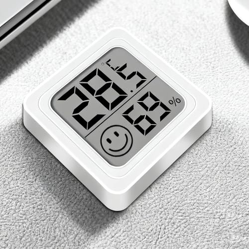 4 Pack Mini Digital Thermometer Hygrometer,Humidity Gauge with ℃/℉ Switch,Humidity Meter Temperature Monitor for Cellar Reptile Incubator Closet