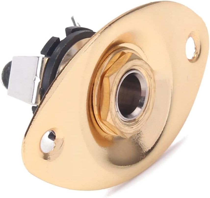 SUPVOX Guitar Jack Output Plate Guitar Replacement Part Guitar Plug Guitar Output Jack Guitar Jack Socket V Guitar Drum Amplifier Guitar Diy Part Makeup Socket Electric Guitar Oval