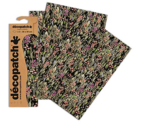 Clairefontaine ES Décopatch Papel de flores salvajes, 30 x 40 cm (paquete de 3 hojas)