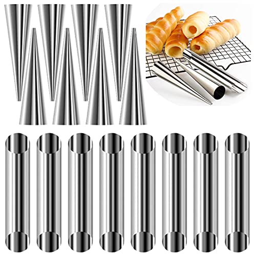 GFJFG Stampo per Burro In Acciaio Inossidabile Acciaio Inossidabile Stampo per Torte Pane Cannoli Tubi Acciaio Inossidabile Stampo Cremoso Teglia In Corno Inox Cannoli per Pasticceria Torta Pane Mold