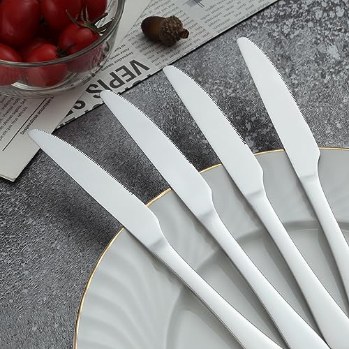 BEWOS Silver Knife Set of 24, 23cm (9.06 inches) Knife Set, Butter Knife, Knives Made of Stainless Steel, Highly Polished Knife, Dinner Knives for Home, Restaurant, Hotel, Dishwasher Safe, Polished - Image 2